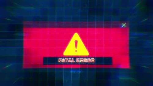 Glitchy Fatal Error Digital Warning System Animation