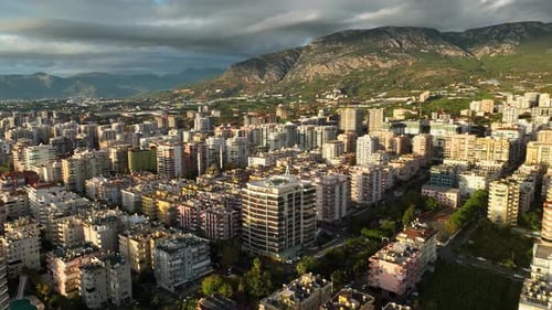 Aerial View City Panorama of Alanya Turkey