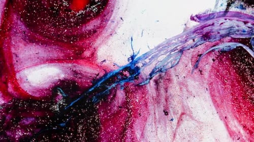 Abstract Swirling Fluid of Red, White, Blue, and Black