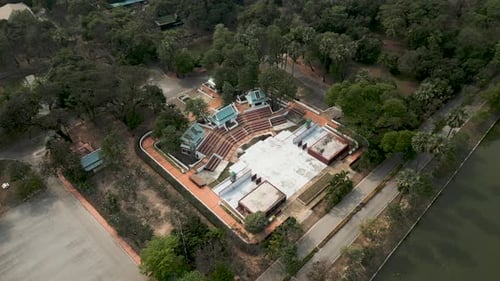 View From the Sky of a Religious Compound in Thailand