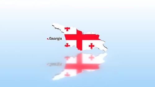 Georgia Map With Flag