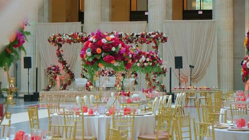 Elements Restaurant Filled with Tables and Candles on Them Wedding Event Move Camera