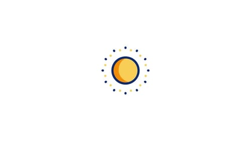 Minimalist Sun Icon Animation with Radiating Rays