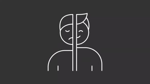 Animated Line Icon: Duality of Emotions