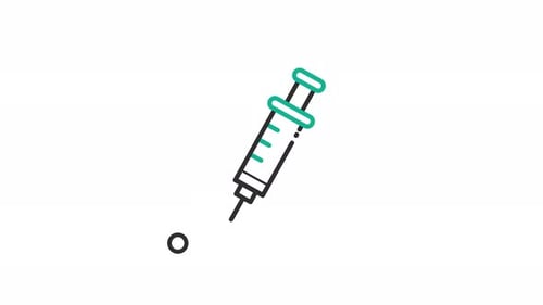 Syringe Animated line Icon Alpha channel