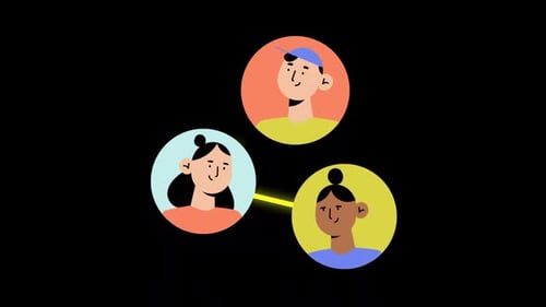 Business Networking Connected People On Alpha Channel