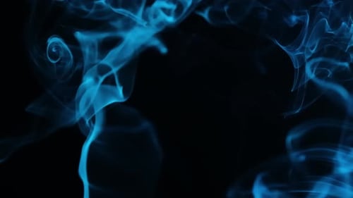 Abstract Blue Smoke Rising on Black