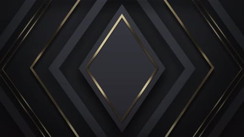 Abstract square shape golden black background animated