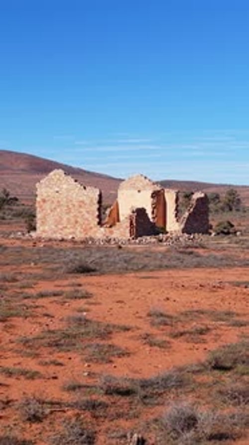 Vertical of Settler Ruin House in Flinders Ranges, South Australia