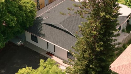 Aerial Wide Footage of Home in Florida Neighborhoods Real Estate Shot