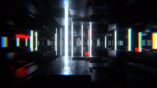 Roter und weißer Neonbereich mit Chip-Textur-Hintergrund Vj Loop I 4K