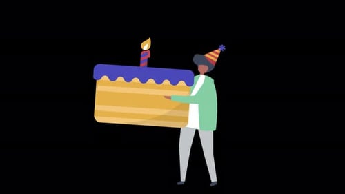 Birthday Boy and His Big Cake Alpha Channel 4K