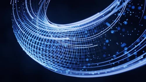 Flowing digital lines with cyberspace background