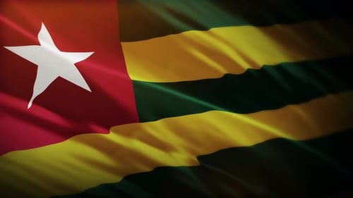 Togo Country Flag Realistic Waving Seamless Animation