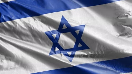 Realistic Waving Flag of Israel Seamless Loop