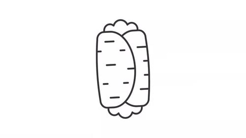 Animated burrito line icon