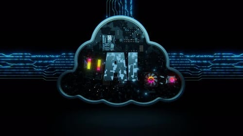 AI Cloud Computing Concept with Digital Circuitry