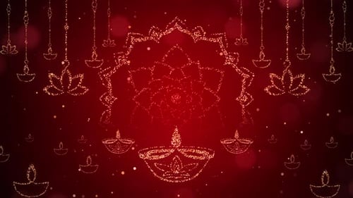 Diwali Rangoli And Diya Lamps