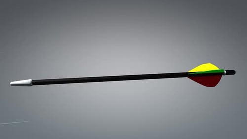 3D Rendering of an Arrow with Colorful Fletching