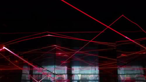 Abstract Crossing Red Laser Beams