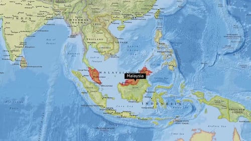 Animated Map Zoom and Highlight of Malaysia