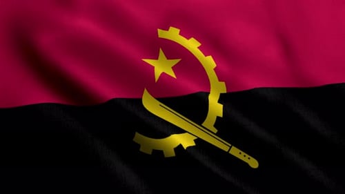 Angola Flag Waving Seamless Loop