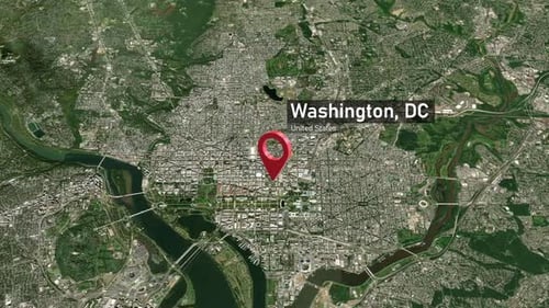 Washington, DC City Zoom (United States) from Space to Earth
