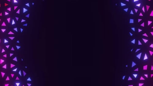 Abstract Glowing Neon Triangles Expanding Transition