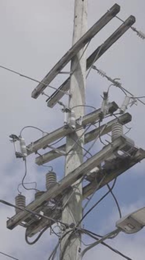 electricity pole, vertical shot HD