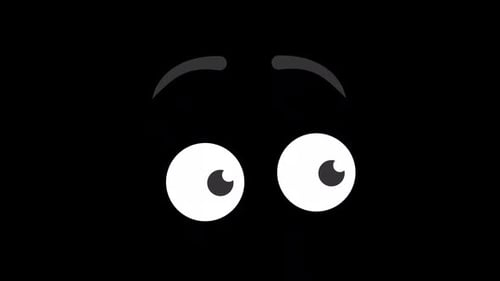 Eyes Looking Left And Right On Alpha Channel
