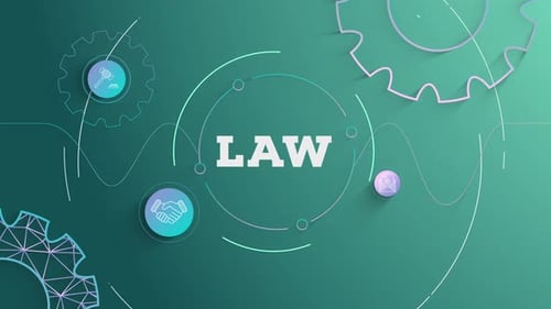 Infographic Law Green Background Looped