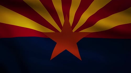 Realistic Arizona State Flag Waving Animation
