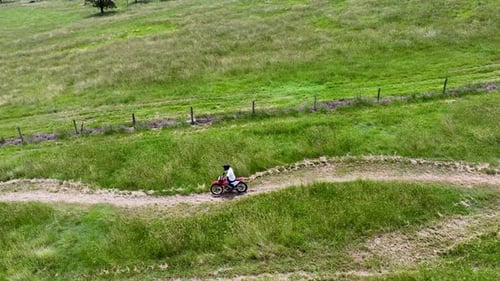 Dirt Bike Farm Riding Side Of Hill