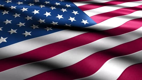 Looping realistic USA American flag animation video background