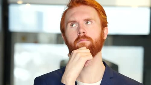 Thinking Pensive Businessman Portrait