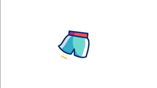 Animated Flat Design Sportswear Shorts Icon