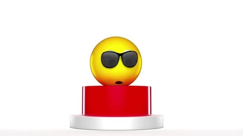 Cool Yellow Emoji with Sunglasses Giving Thumbs Up Animation