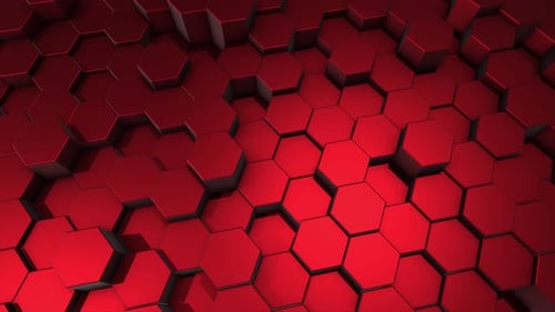 Dynamic Red Hexagon Grid Abstract Background