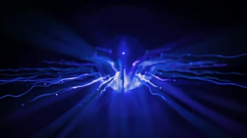 Dynamic Blue Digital Energy Flow Abstract Background