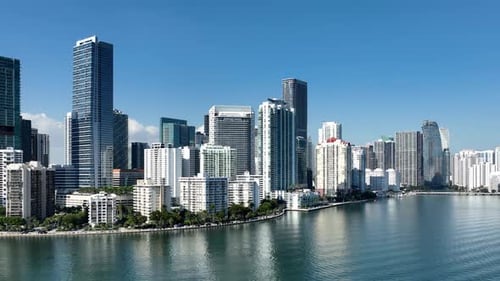 Aerial Shot of Miami Florida Skyline