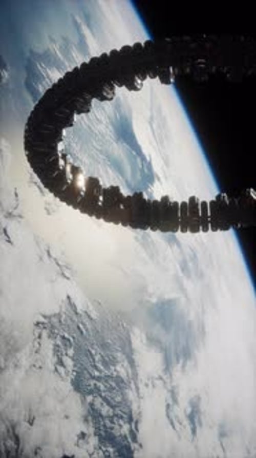 Futuristic Space Station on Earth Orbit