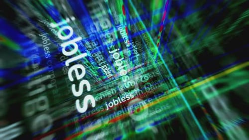 Jobless news titles media looped screens