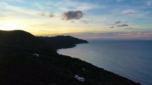 Radiant Pink and Purple Sky Over Calm Caribbean Waters and St. Croix Peninsula