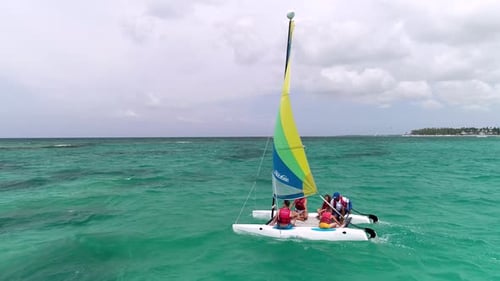 Bavaro, Punta Cana / Dominican Republic - May 19, 2019: Family On