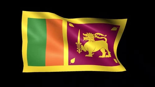 Realistic Waving Sri Lanka National Flag