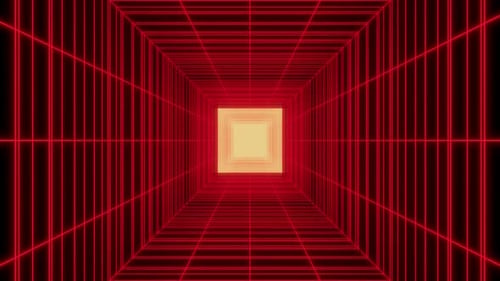 Roter Neon-Spinnennetz-Tunnel-VJ-Loop-Hintergrund
