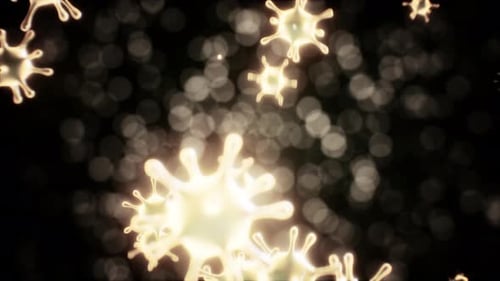 Abstract Gold Glowing Cells Floating Particle Animation