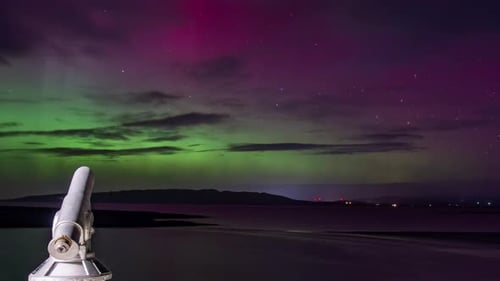 The Aurora Borealis the Northern Lights Showing Up in Portnoo County Donegal Ireland