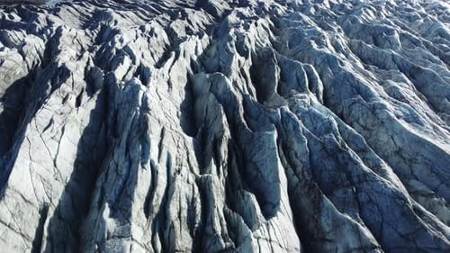 Glacier in Iceland Pure Blue Ice in Nature Winter Season Aerial View Landscape