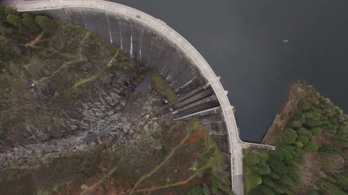 Aerial view Dam of Salamonde in North of Portugal